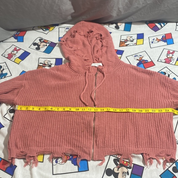 Hooked Up Oversized Cropped Knit Zipper Hoodie - Picture 9 of 11